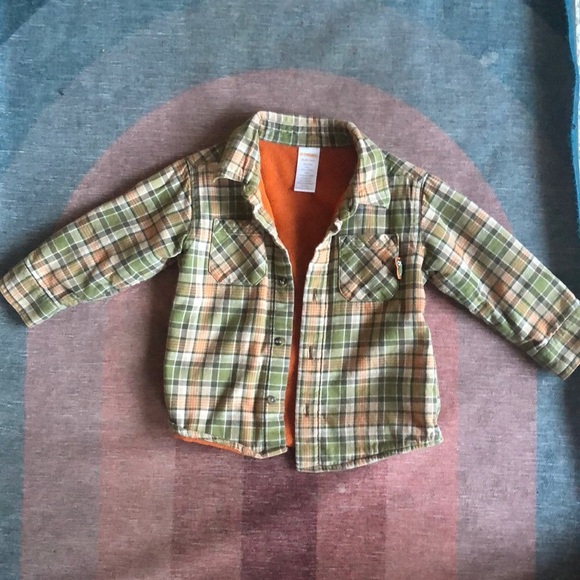 Gymboree Button Down Fleece Flannel Shacket - Picture 1 of 8